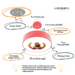 Aslan - Modern Baskılı Avize