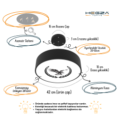 Kartal - Modern Baskılı Avize