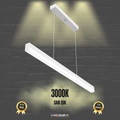 MAGRO - Modern LED Avize 100 cm - Beyaz Kasa - 3000K - Sarı Işık