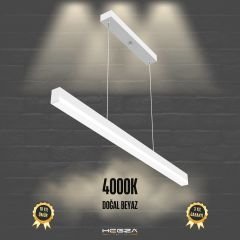 MAGRO - Modern LED Avize 100 cm - Beyaz Kasa - 4000K - Gün Işığı