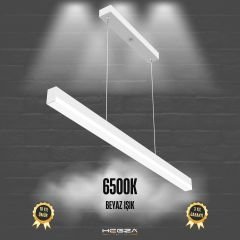 MAGRO - Modern LED Avize 100 cm - Beyaz Kasa - 6500K - Beyaz Işık