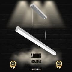 MAGRO - Modern LED Avize 100 cm - Gri Kasa - 4000K - Gün Işığı
