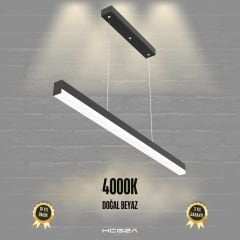 MAGRO - Modern LED Avize 100 cm - Siyah Kasa - 4000K - Gün Işığı