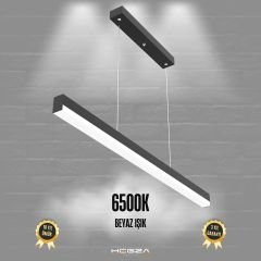 MAGRO - Modern LED Avize 100 cm - Siyah Kasa - 6500K - Beyaz Işık