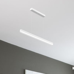 MAGRO - Modern LED Avize 120 cm - Beyaz Kasa - 3000K - Sarı Işık