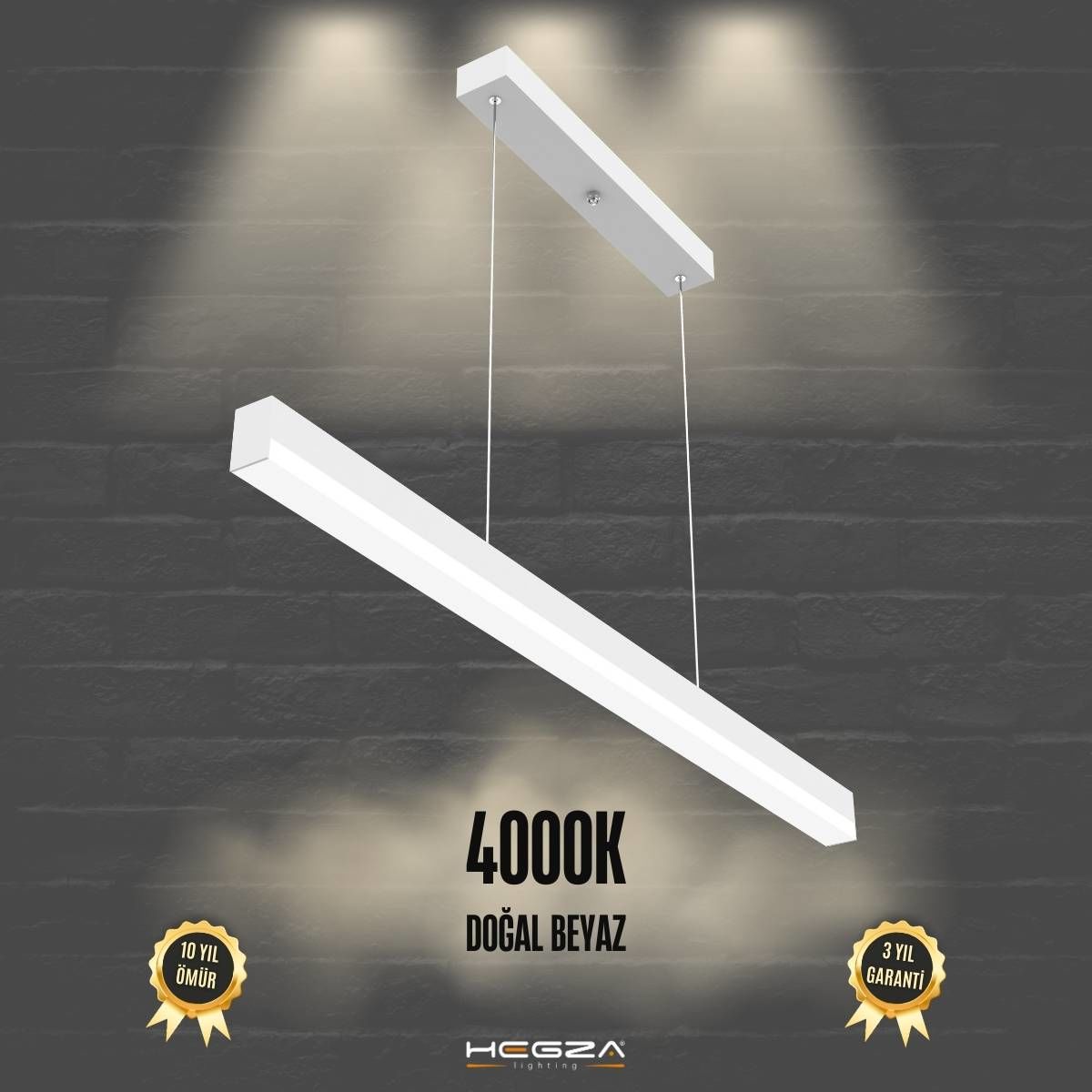 MAGRO - Modern LED Avize 120 cm - Beyaz Kasa - 4000K - Gün Işığı