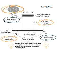 MAGRO - Modern LED Avize 120 cm - Beyaz Kasa - 4000K - Gün Işığı