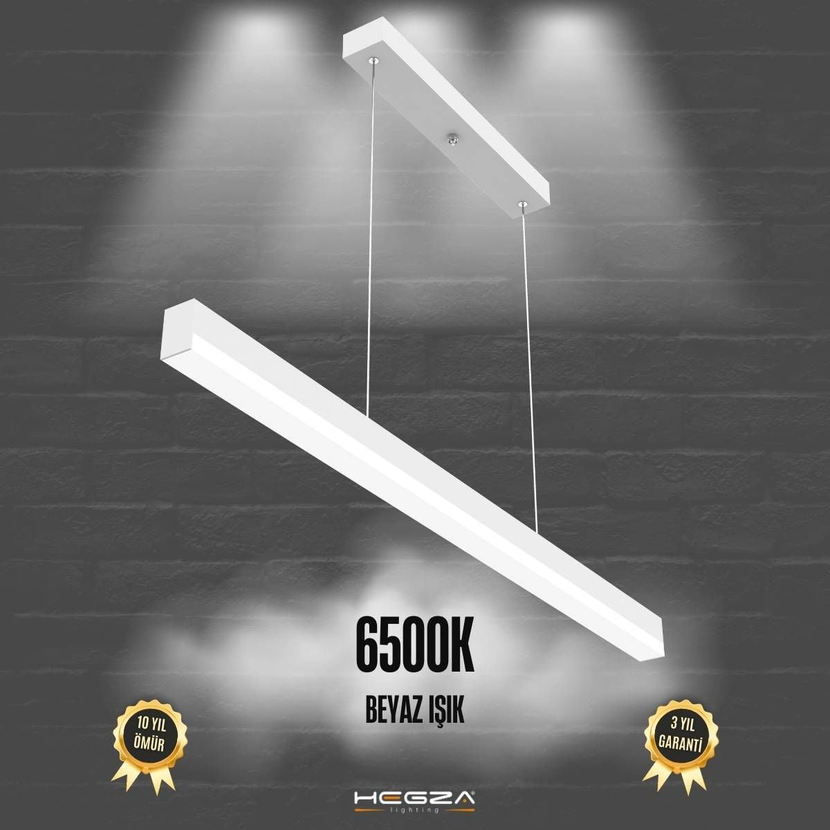 MAGRO - Modern LED Avize 120 cm - Beyaz Kasa - 6500K - Beyaz Işık