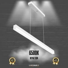 MAGRO - Modern LED Avize 120 cm - Beyaz Kasa - 6500K - Beyaz Işık