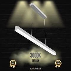 MAGRO - Modern LED Avize 120 cm - Gri Kasa - 3000K - Sarı Işık