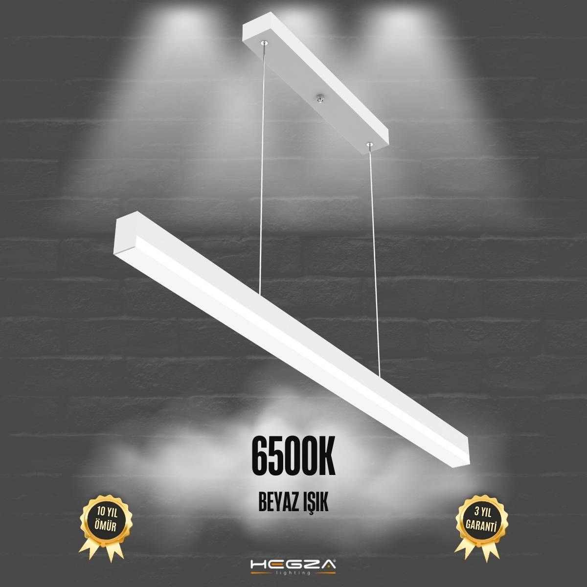 MAGRO - Modern LED Avize 80 cm - Beyaz Kasa - 6500K - Beyaz Işık