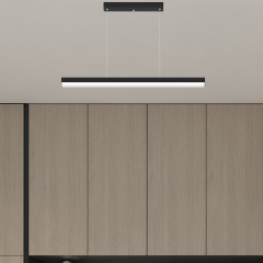 MAGRO - Modern LED Avize 80 cm - Siyah Kasa - 3000K - Sarı Işık