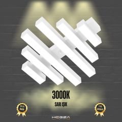 PARRILLA - Plafonyer LED Avize Beyaz Kasa - 3000K - Sarı Işık