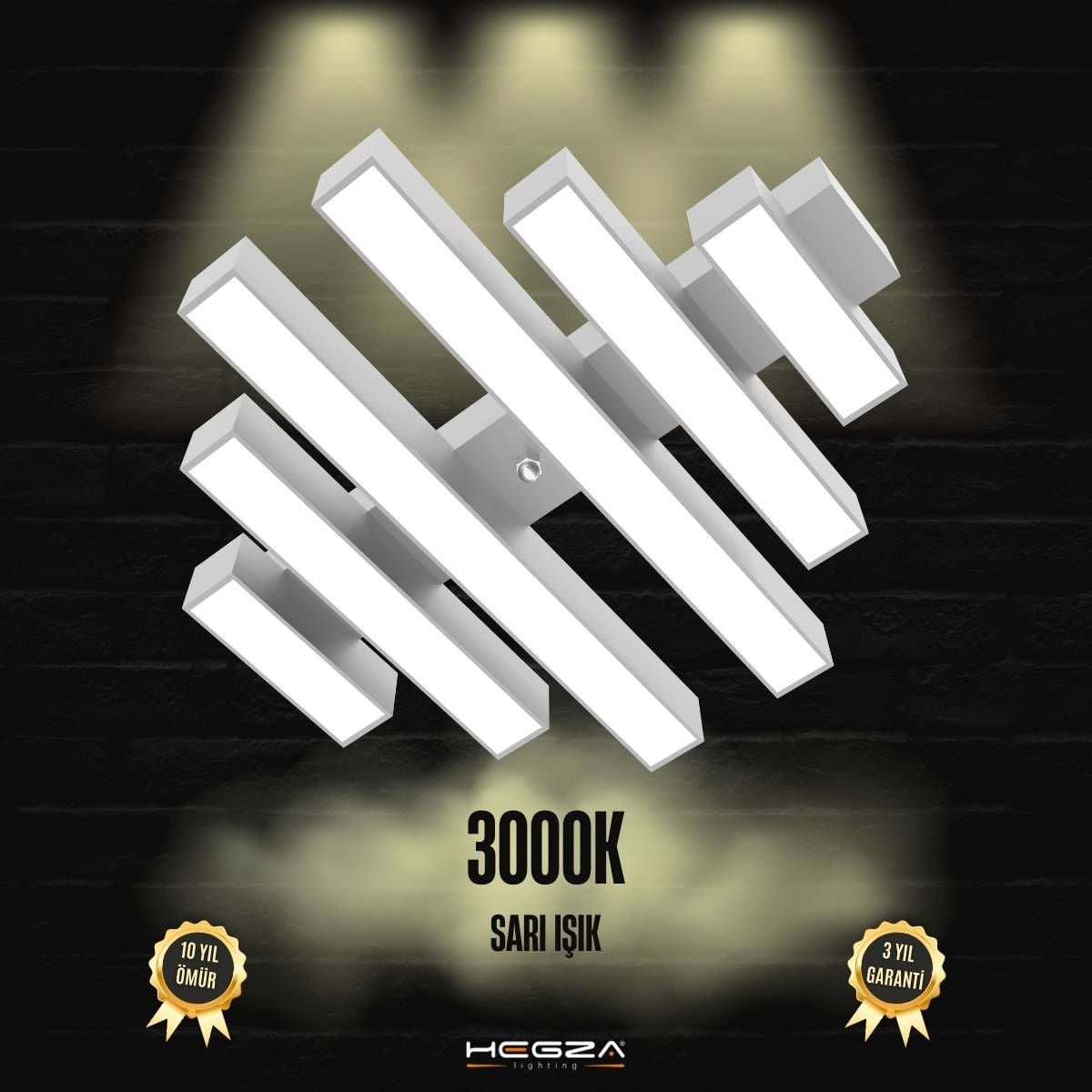 PARRILLA - Plafonyer LED Avize Gri Kasa - 3000K - Sarı Işık