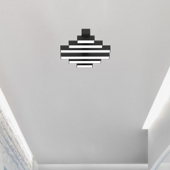 PARRILLA - Plafonyer LED Avize Siyah Kasa - 4000K - Gün Işığı