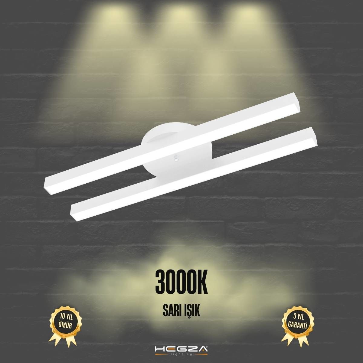 MELLIZO - Plafonyer LED Avize Beyaz Kasa - 3000K - Sarı Işık