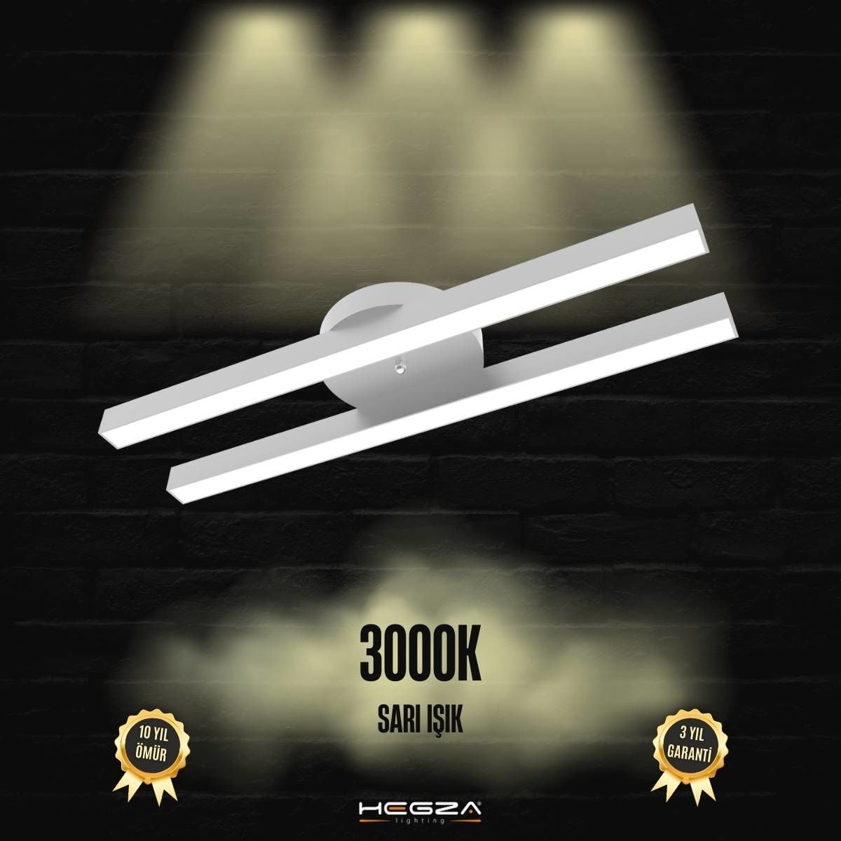 MELLIZO - Plafonyer LED Avize Gri Kasa - 3000K - Sarı Işık