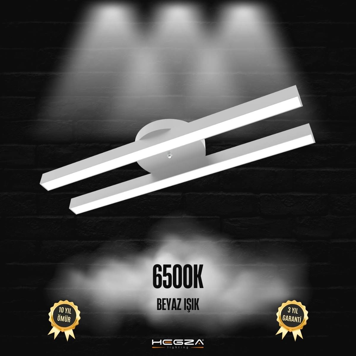 MELLIZO - Plafonyer LED Avize Gri Kasa - 6500K - Beyaz Işık