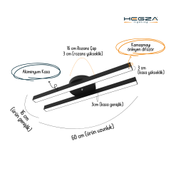 MELLIZO - Plafonyer LED Avize Gri Kasa - 6500K - Beyaz Işık