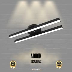 MELLIZO - Plafonyer LED Avize Siyah Kasa - 4000K - Gün Işığı