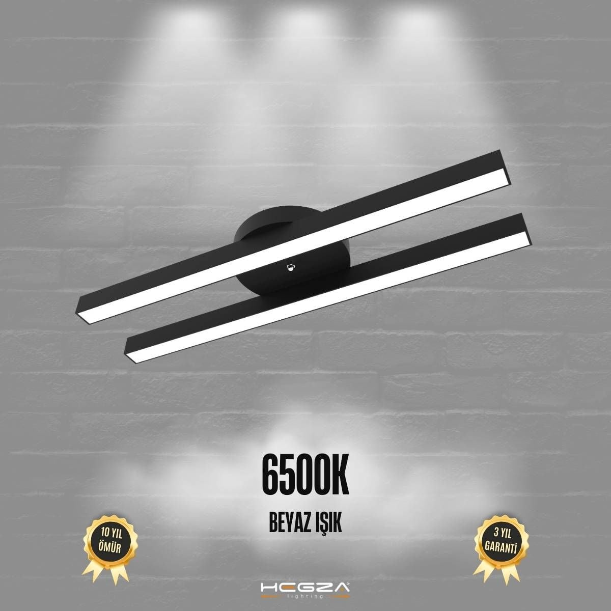 MELLIZO - Plafonyer LED Avize Siyah Kasa - 6500K - Beyaz Işık