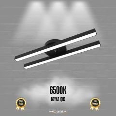 MELLIZO - Plafonyer LED Avize Siyah Kasa - 6500K - Beyaz Işık