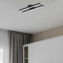 MELLIZO - Plafonyer LED Avize Siyah Kasa - 6500K - Beyaz Işık