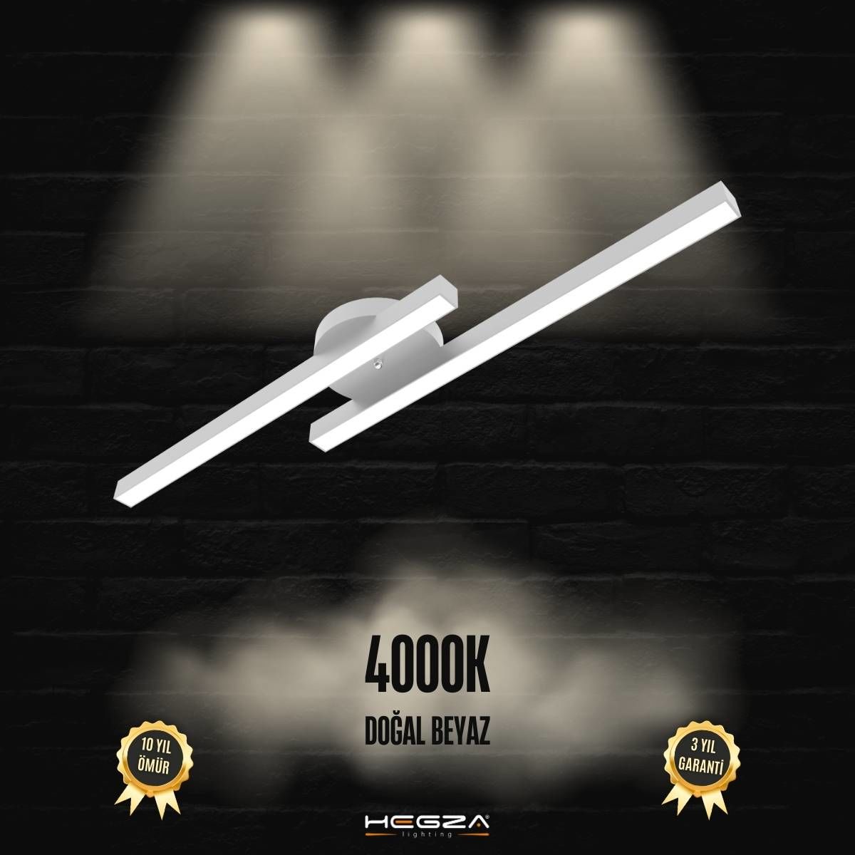 MAREA - Plafonyer LED Avize Gri Kasa - 4000K - Gün Işığı