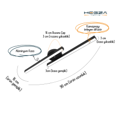 MAREA - Plafonyer LED Avize Gri Kasa - 6500K - Beyaz Işık