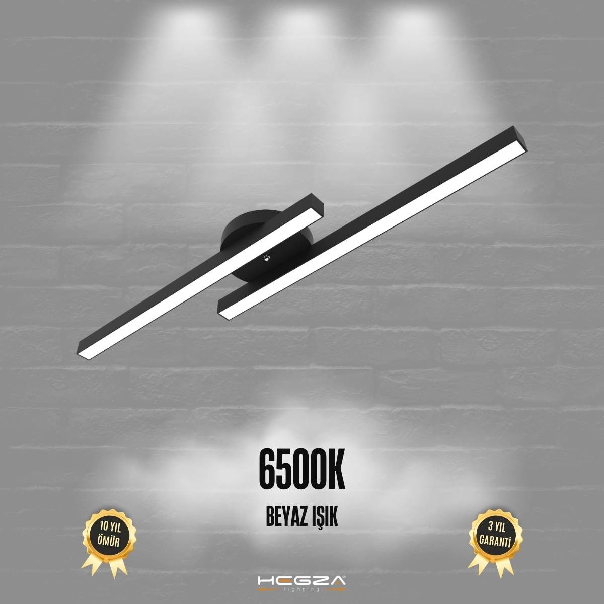 MAREA - Plafonyer LED Avize Siyah Kasa - 6500K - Beyaz Işık