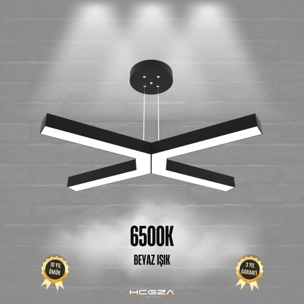 BAMBINO - Modern LED Avize Siyah Kasa - 6500K - Beyaz Işık