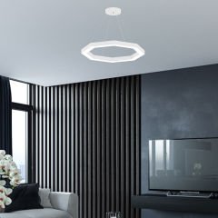 OCTAGON - Modern LED Avize Beyaz Kasa - 4000K - Gün Işığı