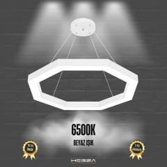 OCTAGON - Modern LED Avize Beyaz Kasa - 6500K - Beyaz Işık