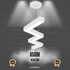 ZIGZAG - Modern LED Avize Beyaz Kasa - 6500K - Beyaz Işık