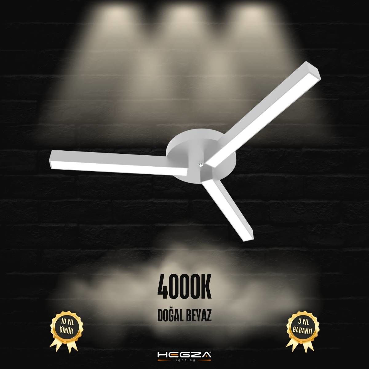 ADMIRA - Plafonyer LED Avize Gri Kasa - 4000K - Gün Işığı