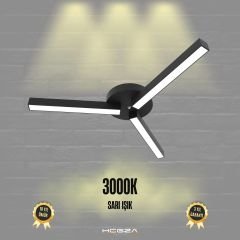 ADMIRA - Plafonyer LED Avize Siyah Kasa - 3000K - Sarı Işık