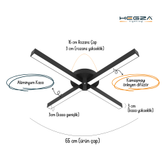 MOLINO - Plafonyer LED Avize Beyaz Kasa - 6500K - Beyaz Işık