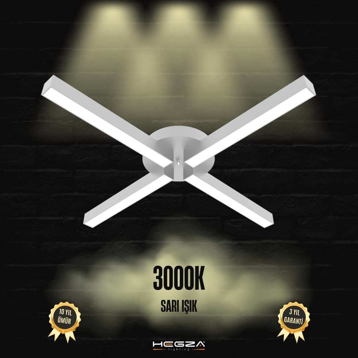 MOLINO - Plafonyer LED Avize Gri Kasa - 3000K - Sarı Işık