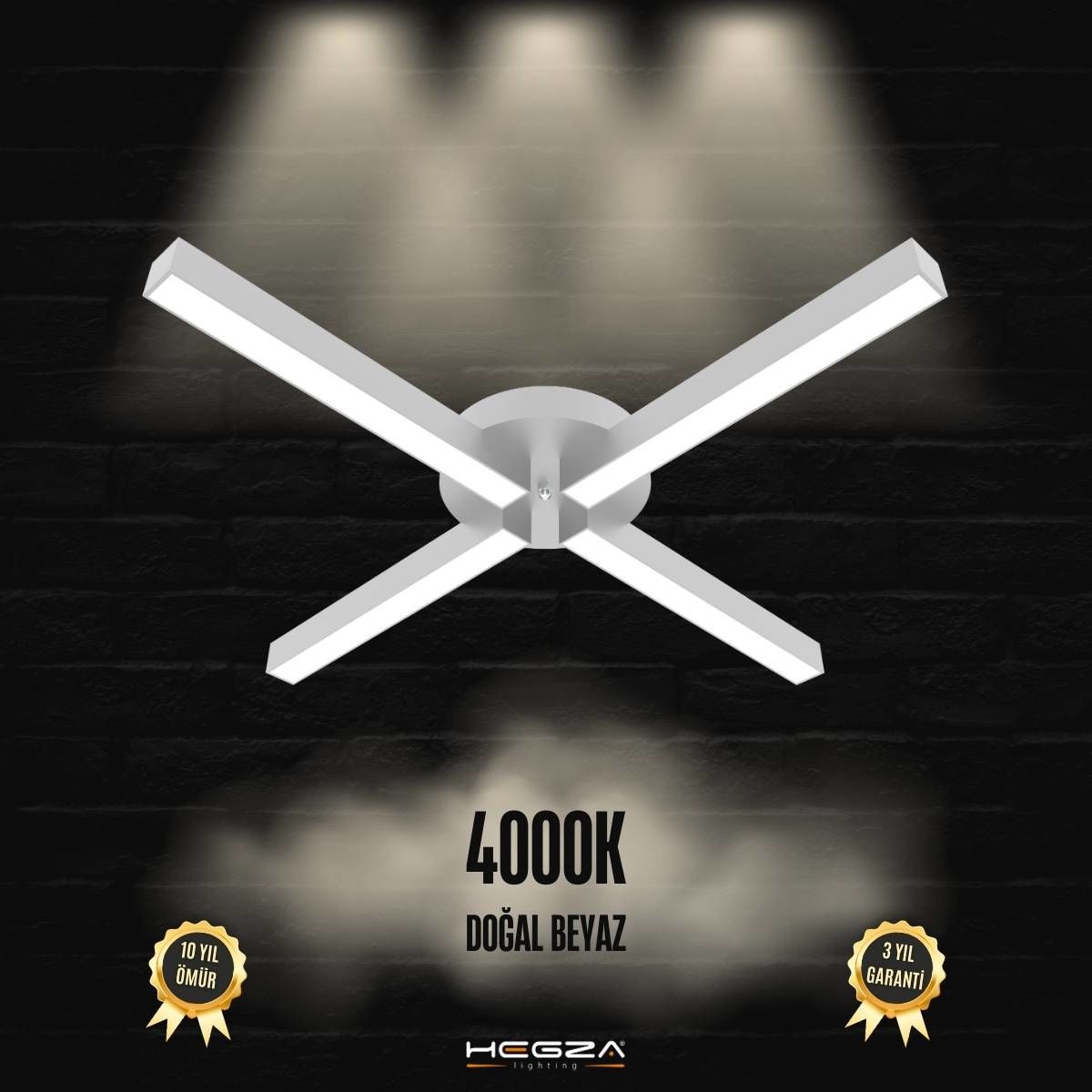 MOLINO - Plafonyer LED Avize Gri Kasa - 4000K - Gün Işığı