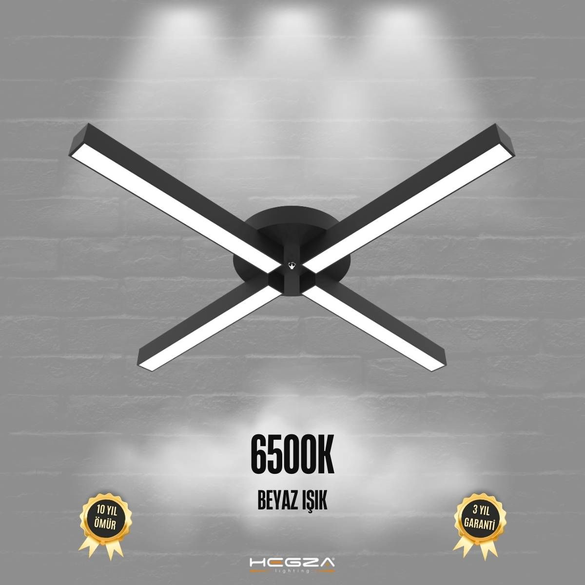 MOLINO - Plafonyer LED Avize Siyah Kasa - 6500K - Beyaz Işık