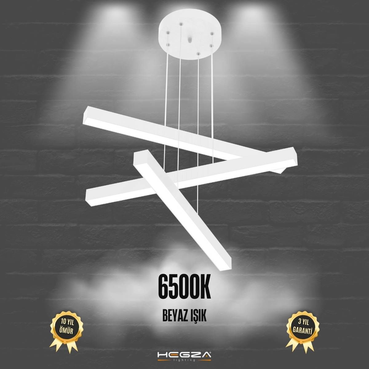 TRILLIZO - Modern LED Avize Beyaz Kasa - 6500K - Beyaz Işık