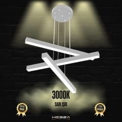 TRILLIZO - Modern LED Avize Gri Kasa - 3000K - Sarı Işık