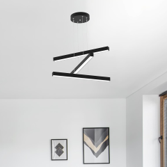 TRILLIZO - Modern LED Avize Siyah Kasa - 6500K - Beyaz Işık