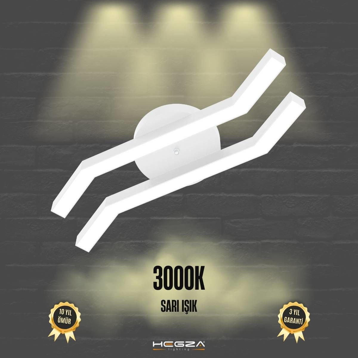 PESCA - Plafonyer LED Avize Beyaz Kasa - 3000K - Sarı Işık