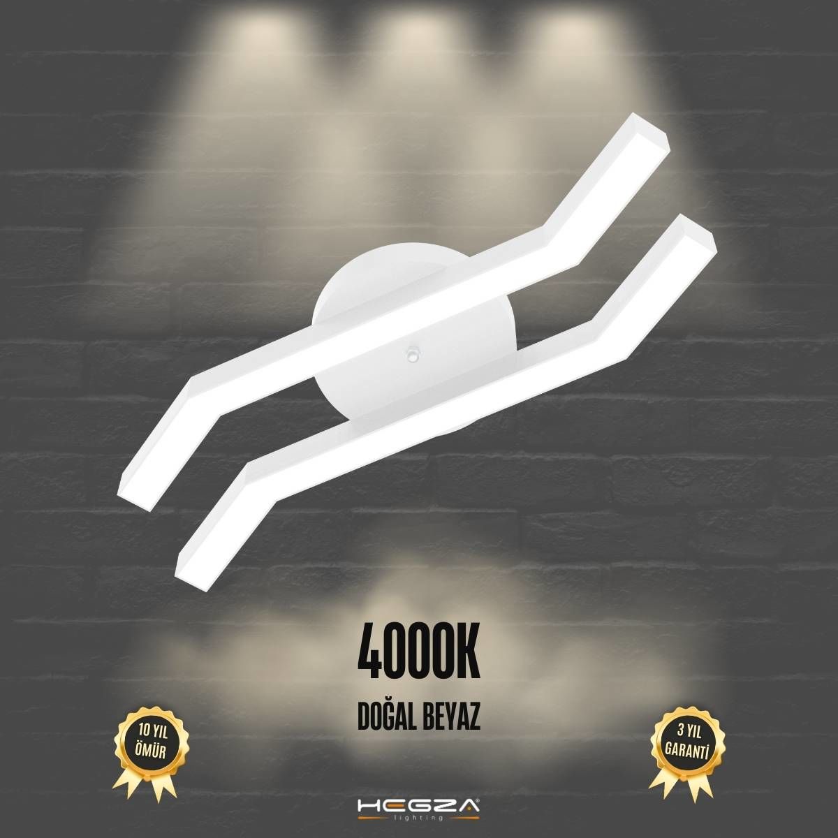 PESCA - Plafonyer LED Avize Beyaz Kasa - 4000K - Gün Işığı