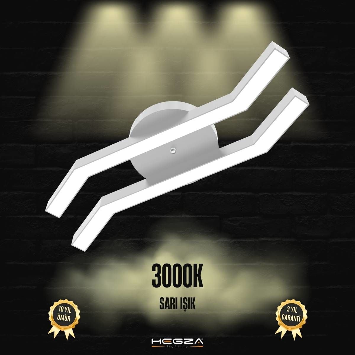 PESCA - Plafonyer LED Avize Gri Kasa - 3000K - Sarı Işık