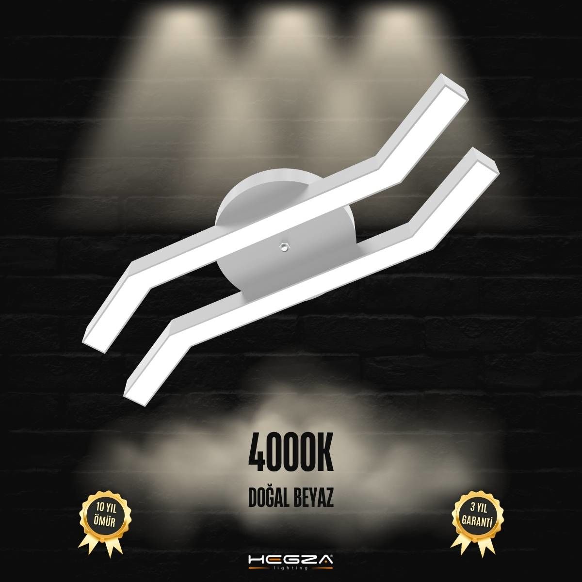 PESCA - Plafonyer LED Avize Gri Kasa - 4000K - Gün Işığı