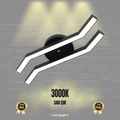 PESCA - Plafonyer LED Avize Siyah Kasa - 3000K - Sarı Işık