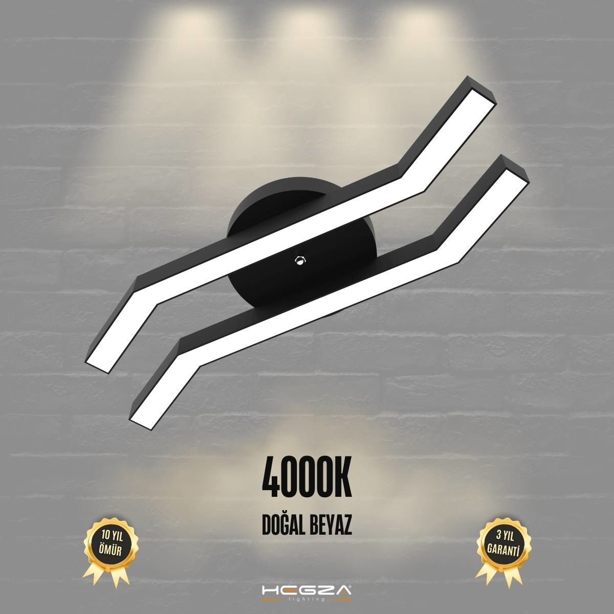 PESCA - Plafonyer LED Avize Siyah Kasa - 4000K - Gün Işığı