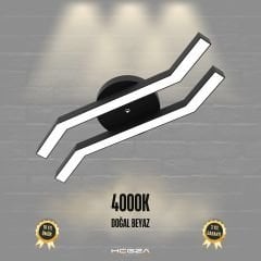 PESCA - Plafonyer LED Avize Siyah Kasa - 4000K - Gün Işığı